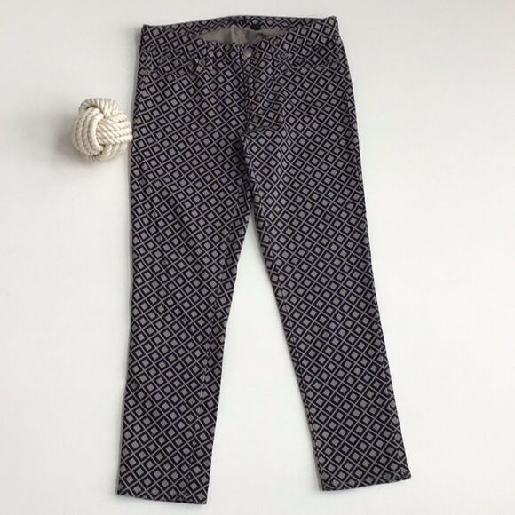 J. Crew Factory Stretch Blue Diamond Pattern Jeans - Picture 1 of 12